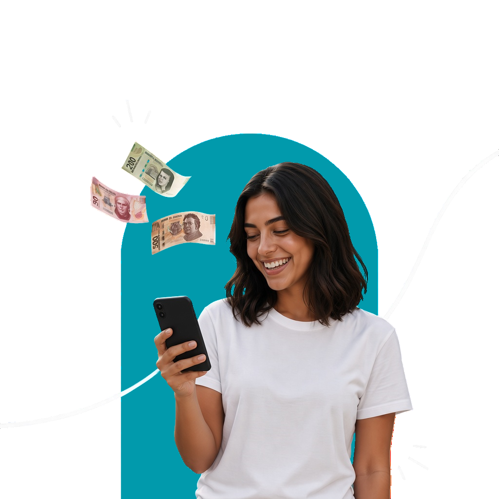 Persona revisando un préstamo en el teléfono